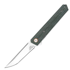 FREETIGER FT940-GR Tanto EDC Pocket Folding Knife - D2 Steel Blade; Micarta Handle